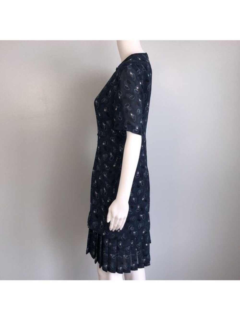 Vintage Rene Rowan for Saville 90's Pleated Dress - S - Picture 3 of 7